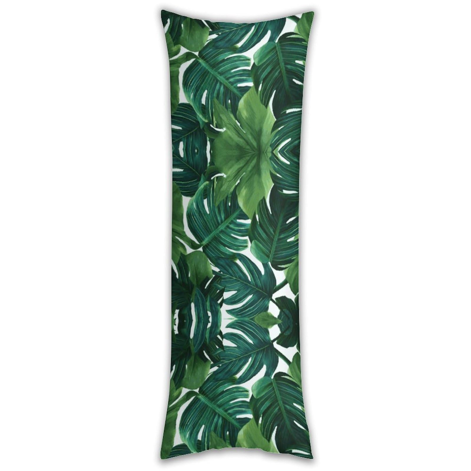 Banana Leaves Pillow Case Breathable Absorb Sweat Long Pillowcover Exquisite Unique Pillow Protector for All Seasons Hot Sleepers Body Pillowcase