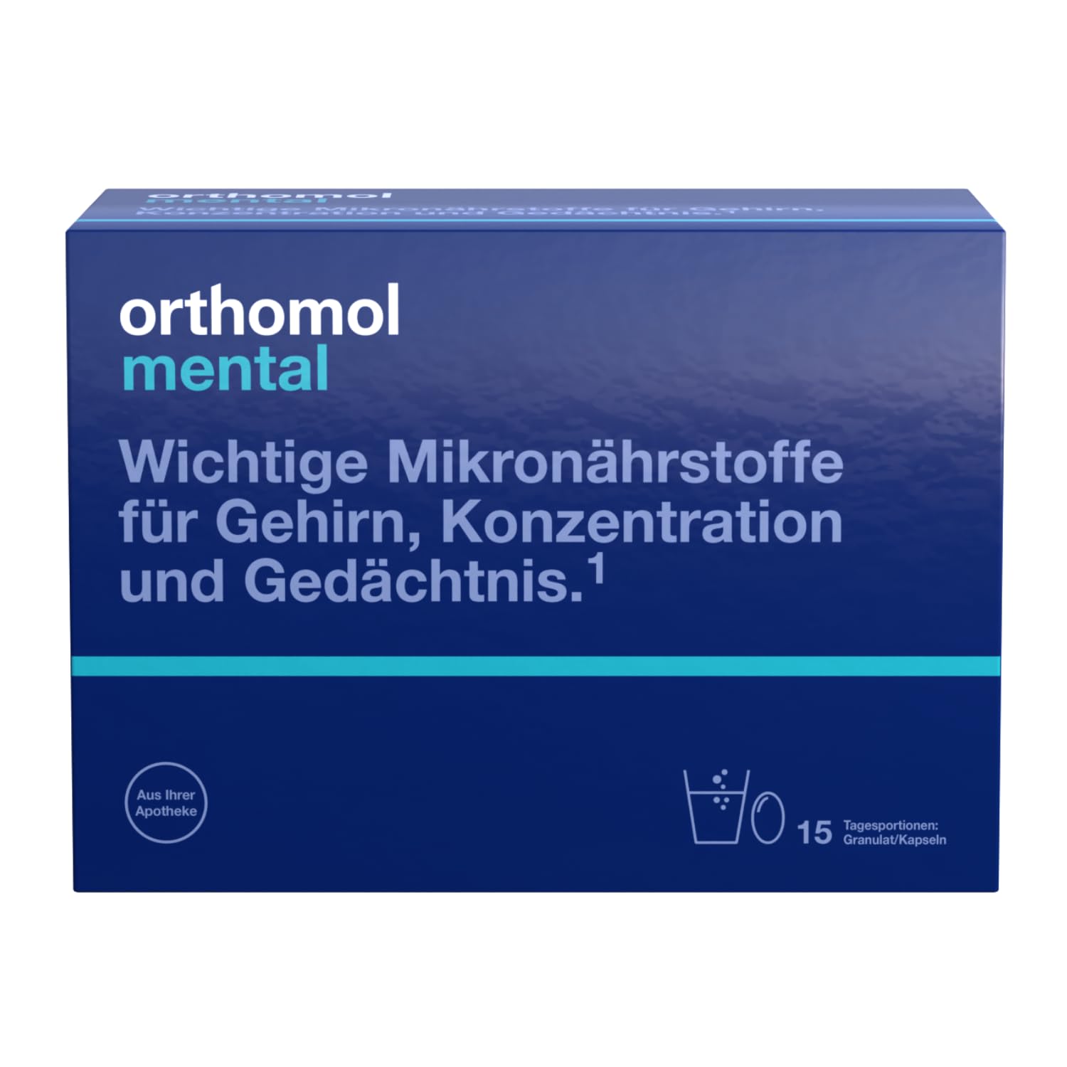 Orthomol Mental - für Gehirn, Konzentration und Gedächtnis - mit Pantothensäure und Omega-3-Fettsäuren - Granulat/Kapseln à 15 x Tagesportionen