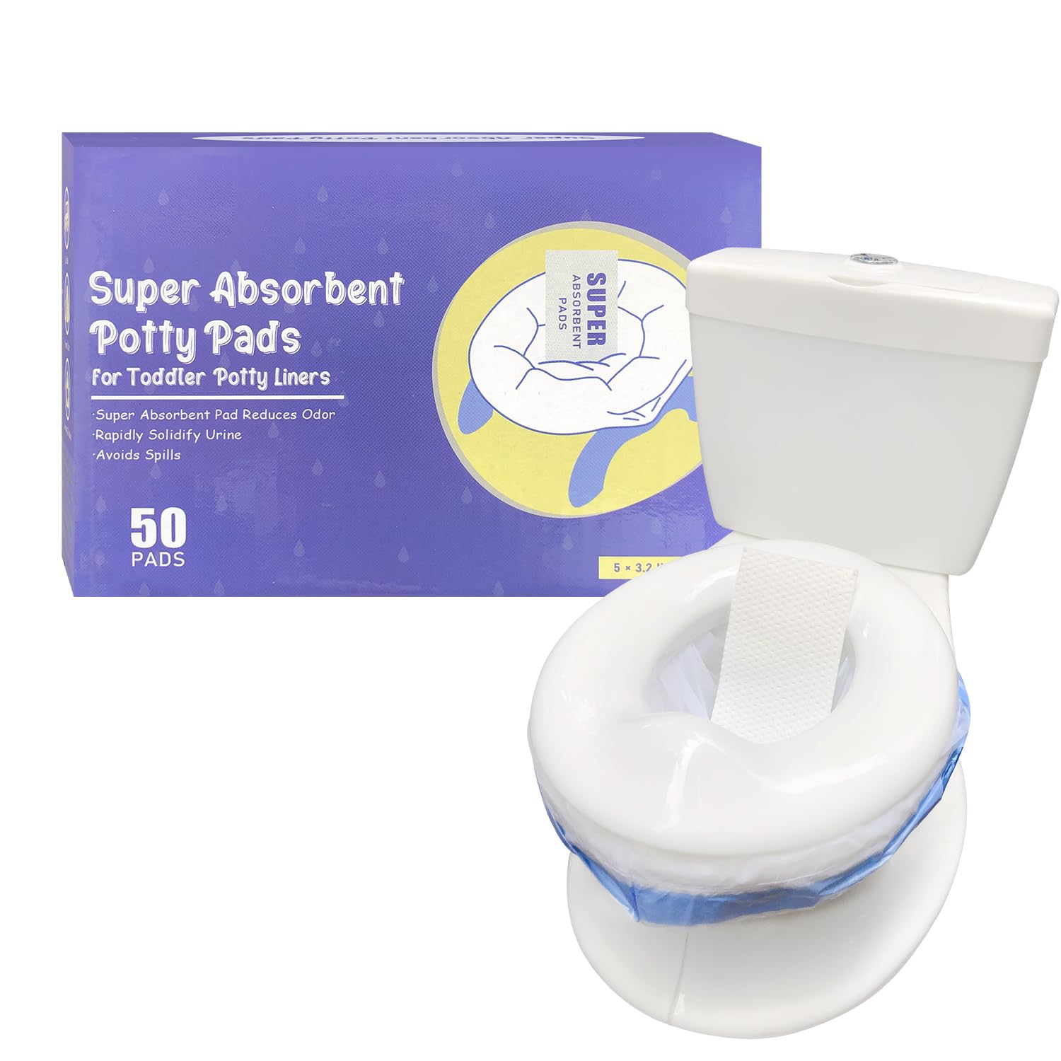 Almohadillas absorbentes desechables para niños de viaje, bolsa de repuesto para inodoros de niños pequeños, portátil, de acción rápida, absorbente, se adapta a todas las bolsas de viaje para