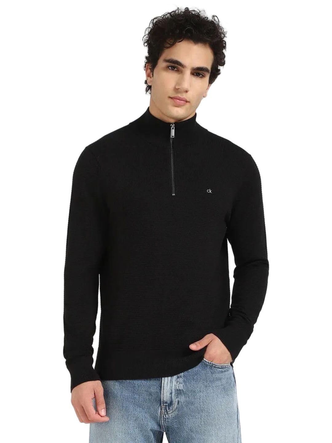 calvin klein jeans Textured Regular Fit Cotton Sweater-picture-52