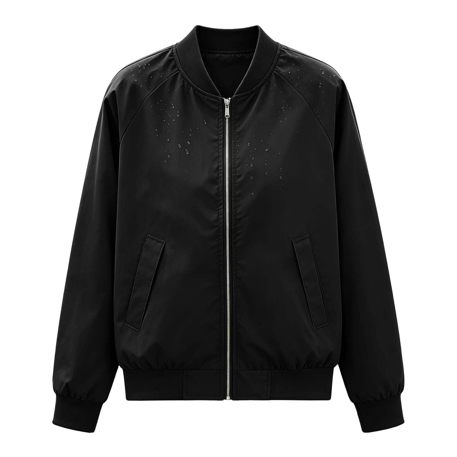 Regenjacke Damen Wasserdicht Bomberjacke Leichte Windbreaker Fahrradjacke | Windjacke Atmungsaktiv Wanderjacke Einfarbige Sportjacke Casual Laufjacke Outdoorjacke Übergangsjacke