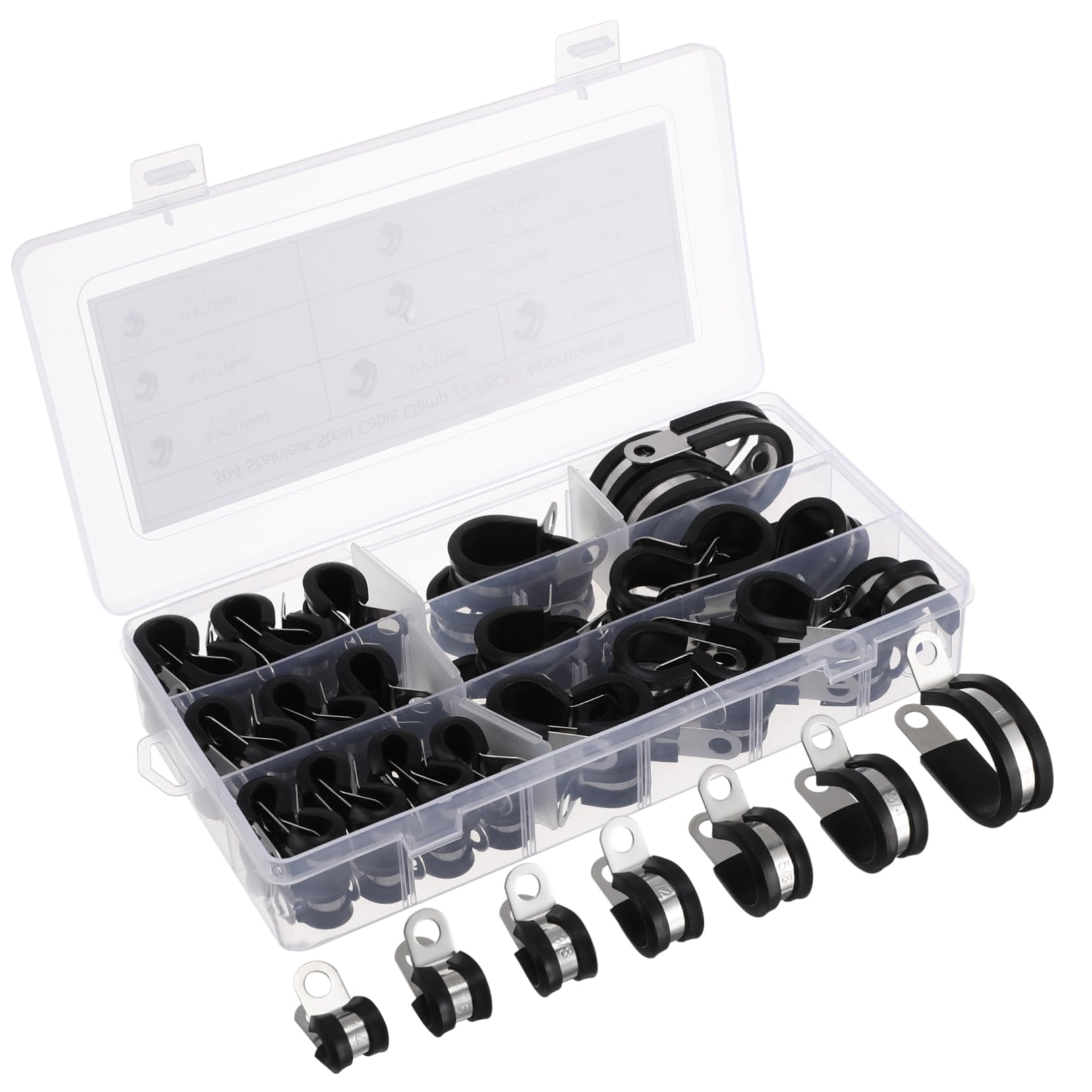 OSALADI 72Pcs Clamp Shaped Tube Clamps for Hose Repair Multi Metal Clamps for Automotive Industrial and Home Use Durable and Versatile Gasket Included