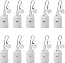 Pack of 10 Lamp Holder E27 Replacement Socket Renovation Socket Lamp Holder 4A 250V Construction Socket with Cable for Living Room Chandelier Kitchen Bedroom Bulbs Accessories (White)