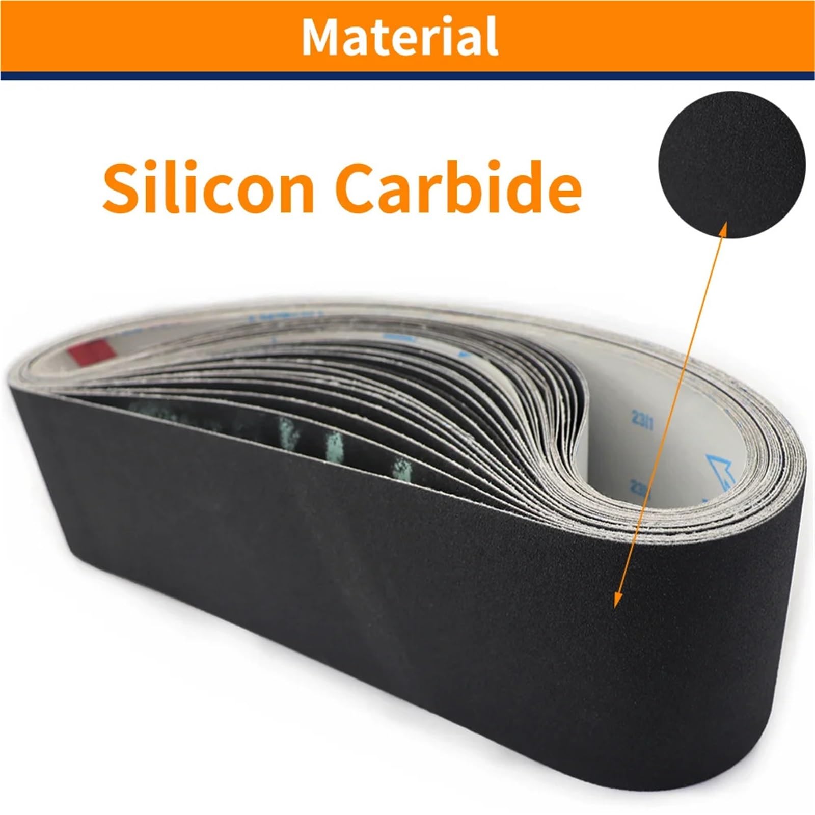 Banda Abrasiva Banda de lija carburo silicio 915 x 100 mm, grano P60-1000, banda pulido flexible doble uso en seco y húmedo for metal, madera, cobre aluminio(7PC 240 Grit)
