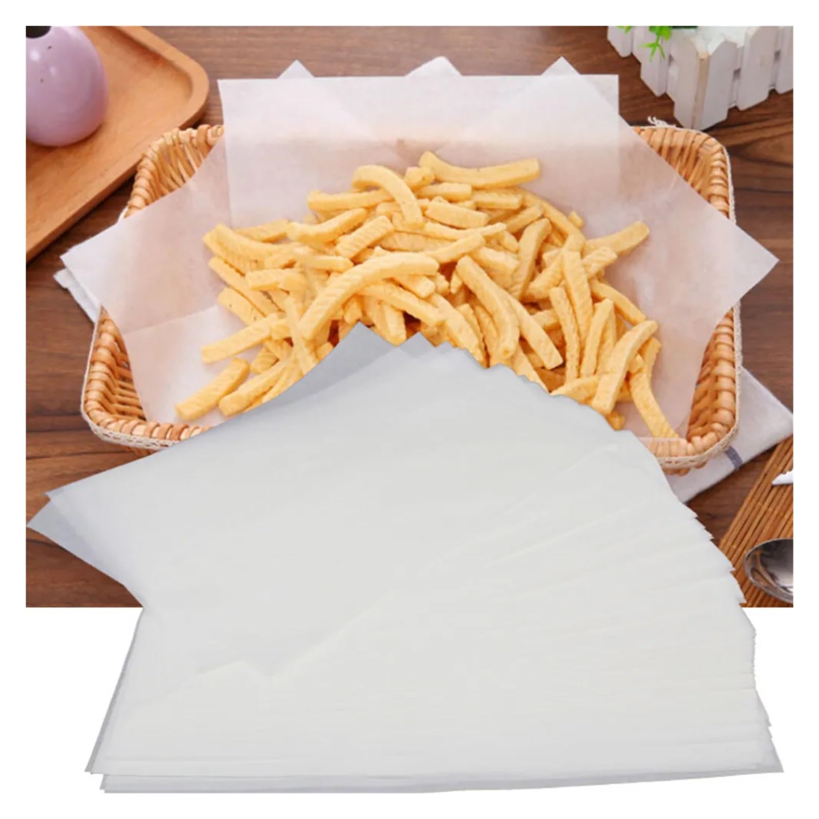 100 Uds. De papel, hojas de pergamino reutilizables antiadherentes calidad alimentaria for hornear en horno for asar a la parrilla