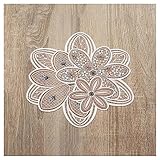 DSD Design-Studio Drechsler Deckchen Blütenzauber aus Echter Plauener Spitze Tischdecke mit Blumen-Muster in beige-braun 32 cm Durchmesser