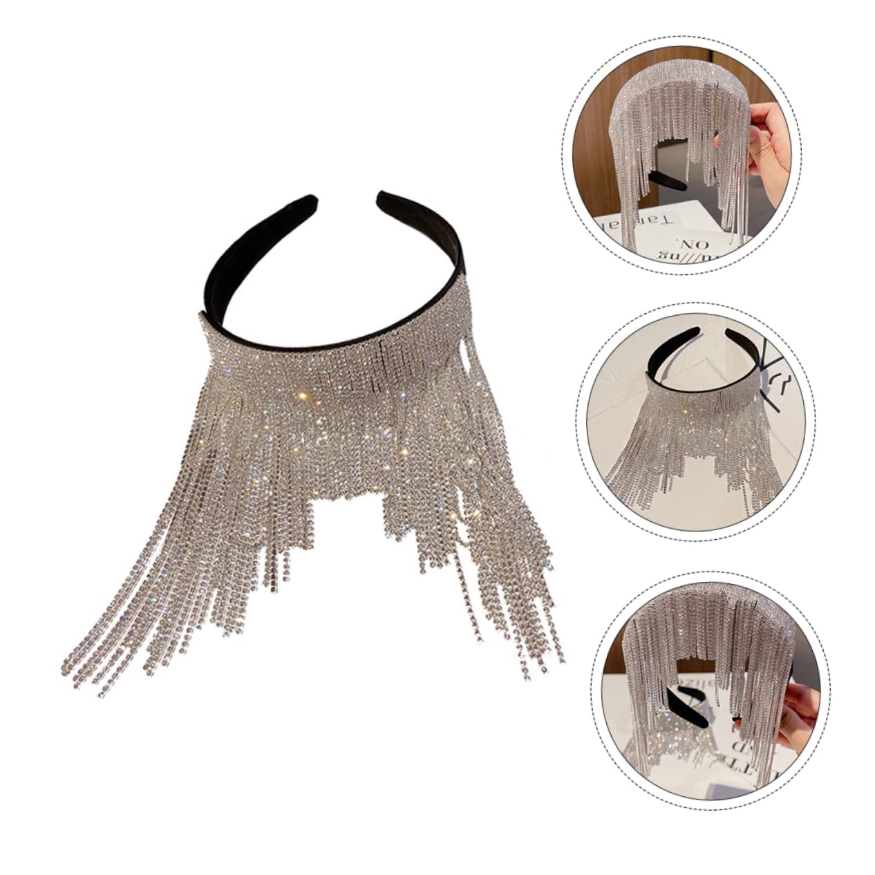 FRCOLOR 3 Pz Fascia Per Cerchietti Bambina Paillettes Mancare Strass Moda
