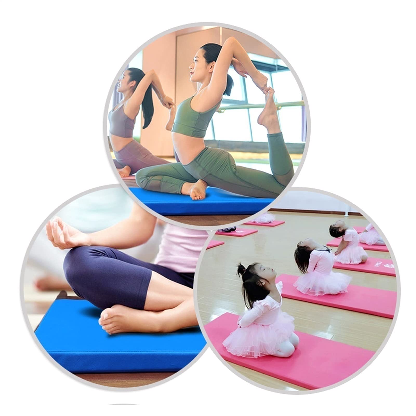 Tappetino Pieghevole Ginnastica Elastico Elevato PU. Ginnastica per Esercizi, Tappetino Pieghevole con Manico, casa, Palestra, Fitness Tappetino 180x80 cm (Color : Red, Size : 180x80x3cm)