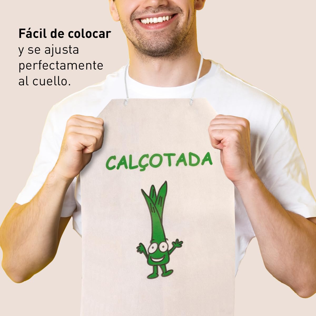 PimPam Factory Baberos para Calçots Desechables de 32x50 cm - Babero Desechable - Repelente al Agua con Cierre de Goma - Ideal para Calçotadas y Comidas Familiares