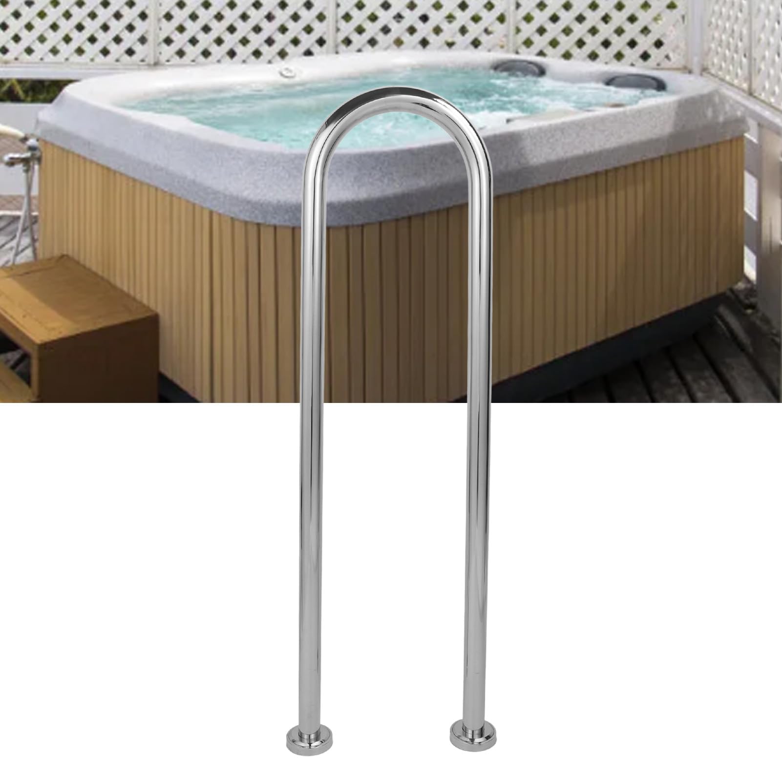 Pasamanos de Seguridad para Jacuzzi, Pasamanos Lateral, en Forma de U, de Acero Inoxidable 304, Anticaída, para Piscina, Barra de Agarre de Seguridad para Marina, Muelles, Cubiertas, Barcos, Piscinas,