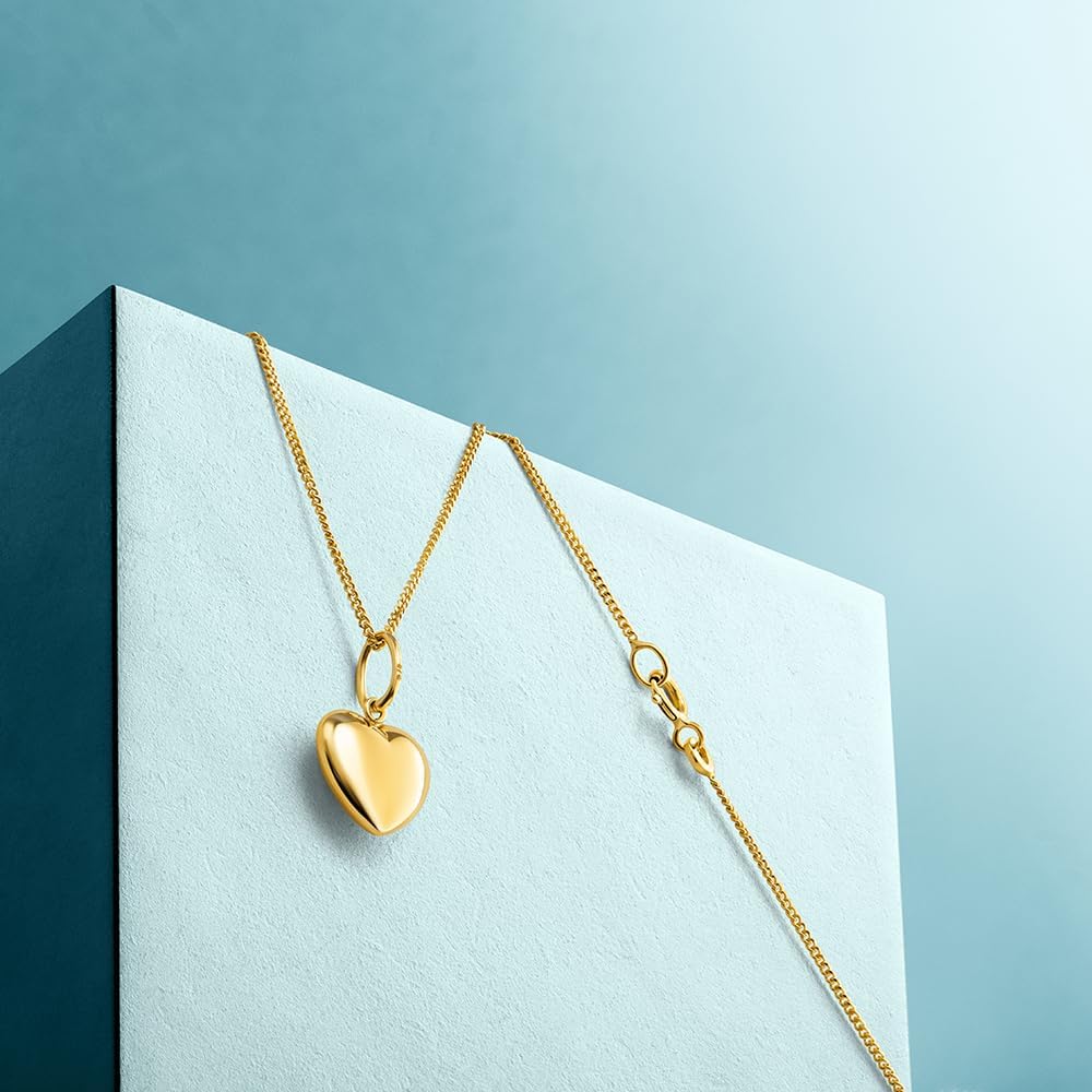 Kette Damen Halskette mit Anhänger Herz aus Gelbgold 9 Karat / 375 Gold, Halsschmuck 45 cm lang image 3
