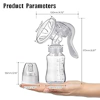 Vista 7 de Elfzone Extractor de Leche Manual - Bomba de Mano de Succión Ajustable de Silicona para Lactancia, Pequeño Extractor Manual Portátil de Leche