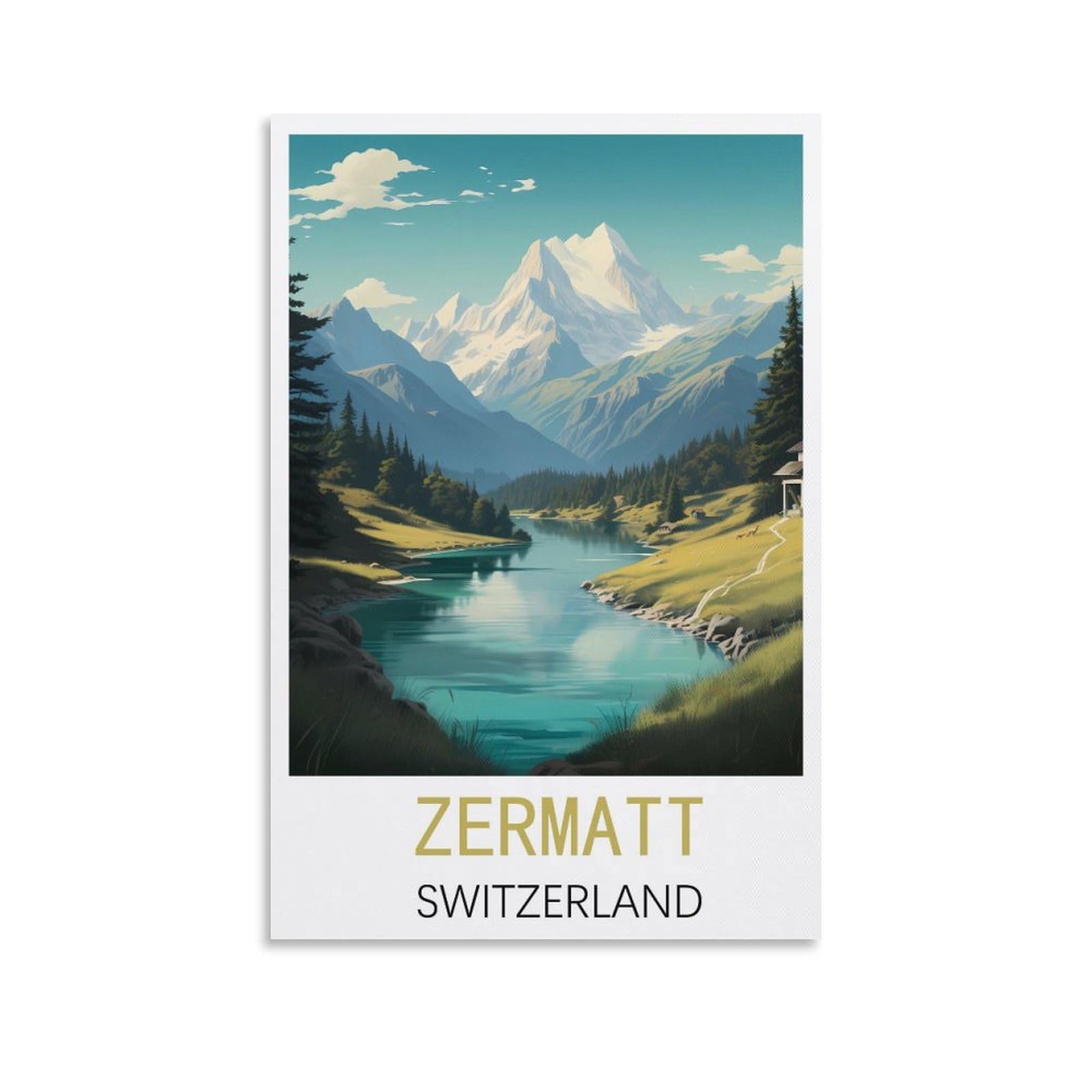 Metal Sign Tin Sign,Zermatt Switzerlands,Tin Sign Metal Retro Art Wall Poster for Home Club Garden Decor 30x40cm