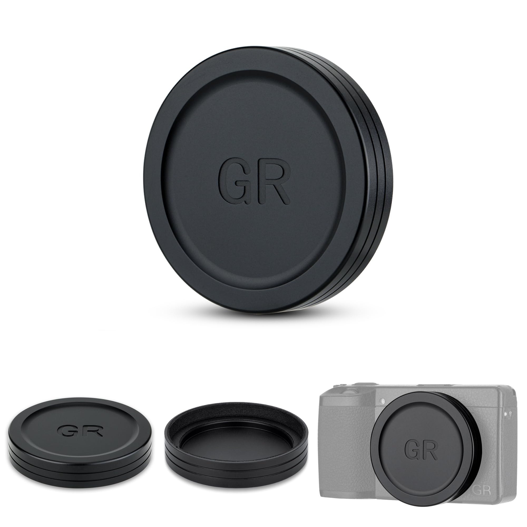 JJC Aluminum Lens Cap for Ricoh GR IV GRIV GR4 HDF Monochrome Digital Camera Accessories, Lens Protective Cover with Soft EVA Interior, Dustproof and