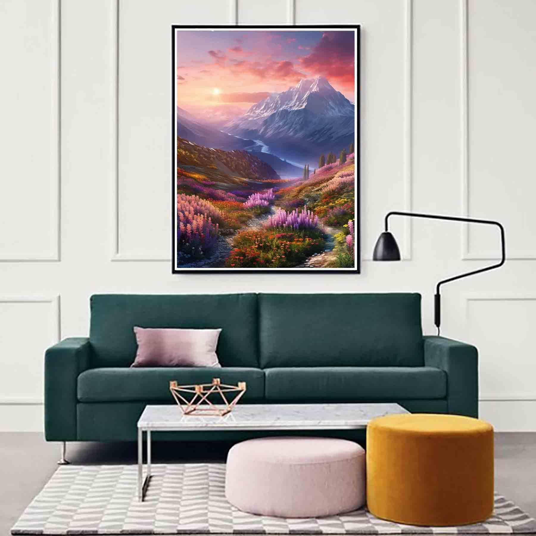 DIY paesaggio Diamond Painting Kit Completo, Diamond Painting paesaggio Pittura Diamante Bambini 5D, Hobby Creativi Adulti Diamantini Crystal Art, Decorazione della Parete casa, Regali 40x60cm S2-126
