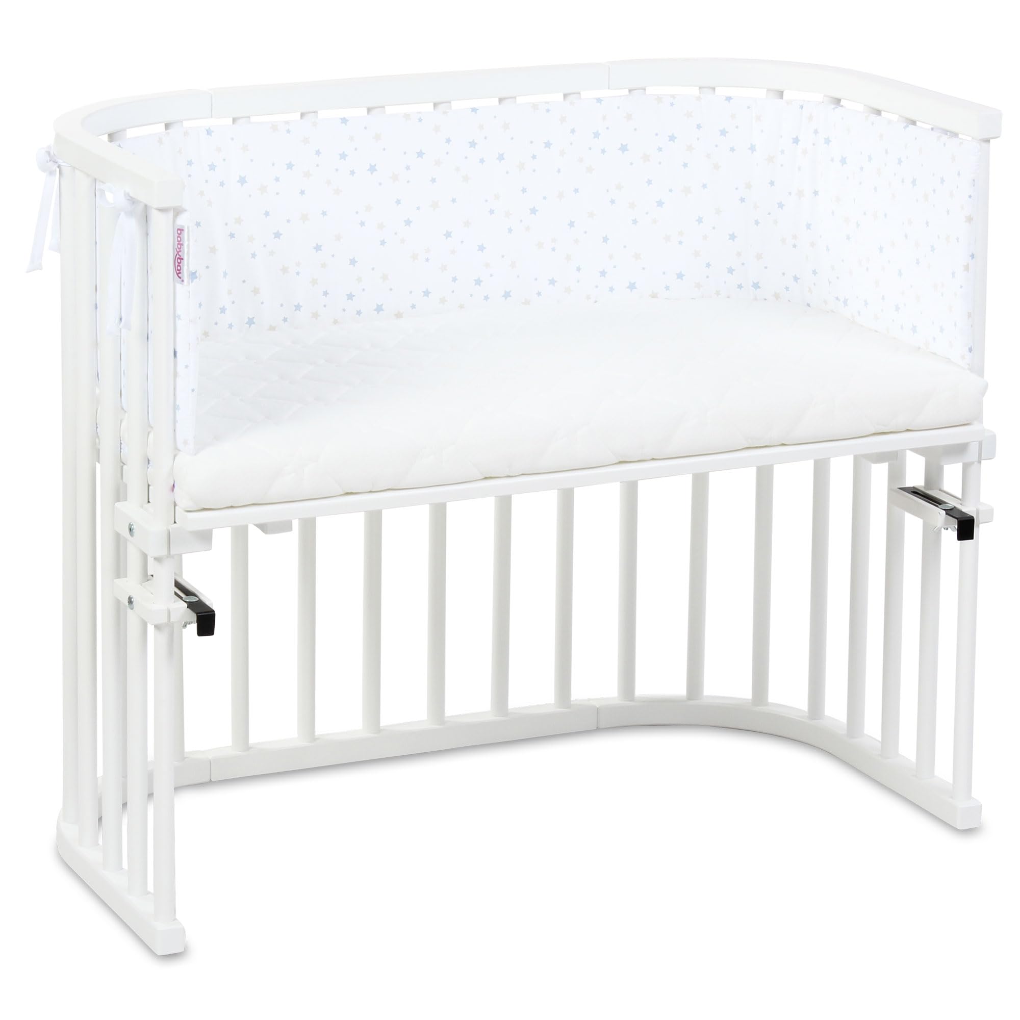 babybay Nestchen Piqué passend für Modell Boxspring XXL, weiß Sternemix sand/azurblau