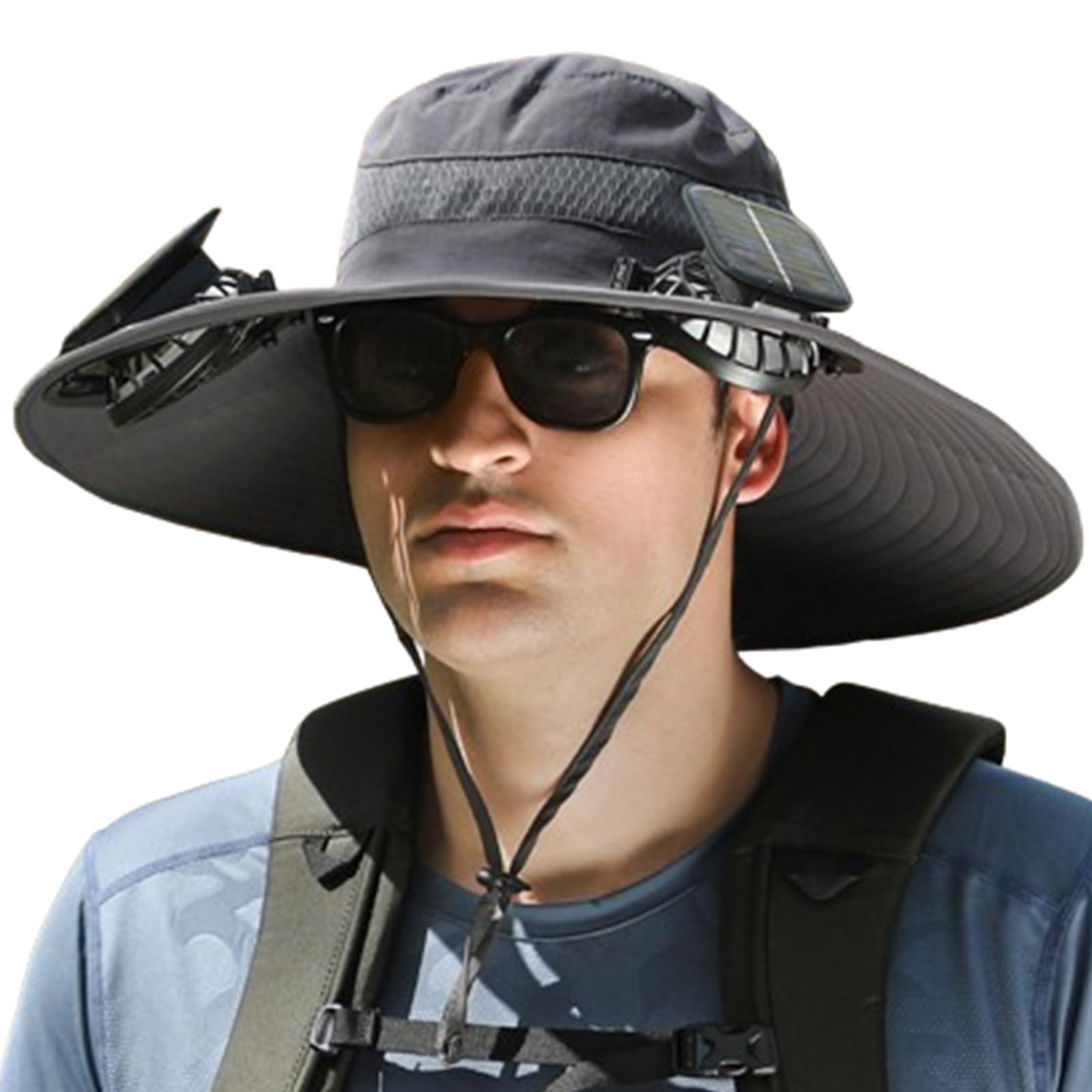 Casquette solaire de randonnée et pêche avec ventilation autonome pour les journées de canicule