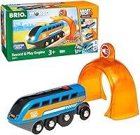 BRIO 33971 Smart Tech Sound Record & Play Engine - Interactive Wooden Train Toy for Kids 3+ | Boosts Creativity & Motor Skills