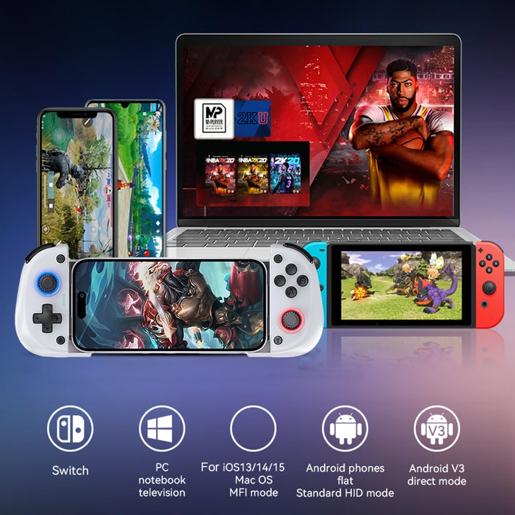 LYEAA X5mini Gamepad Controller di gioco compatibile con Bluetooth con ventola di raffreddamento per smartphone Gamepad