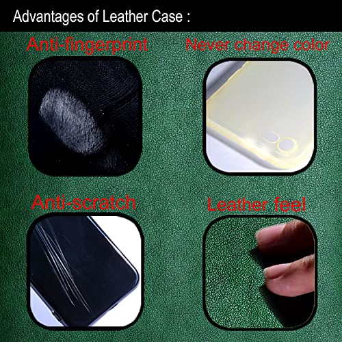 Coque cuir iPhone 14 Pro vert résistant aux chutes et rayures - 5