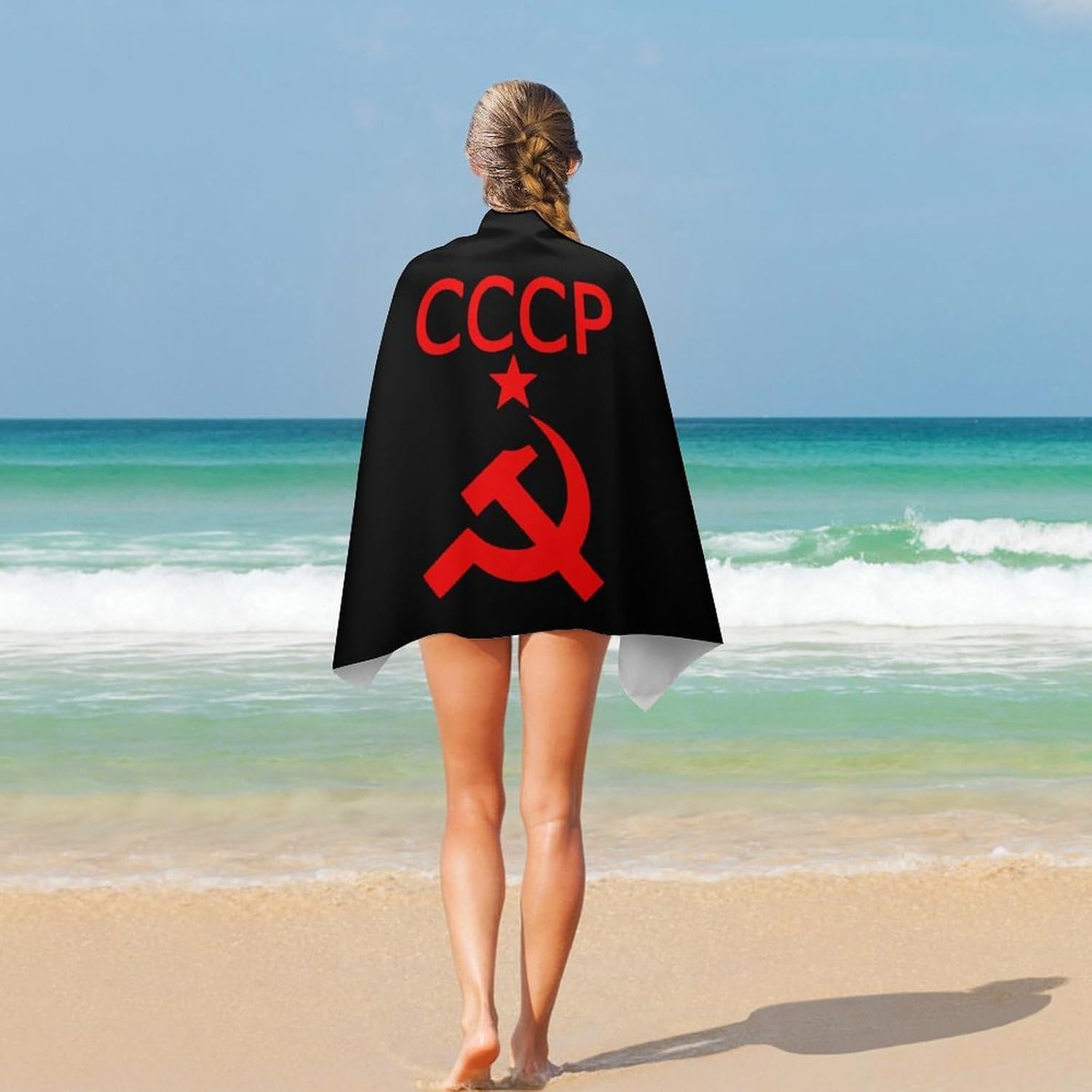 CCCP Star Soviet Union USSR Oversized Beach Towel Soft Absorbent Pool Bath Swim Towels for Adults Travel Vacation Gifts 130x80cm