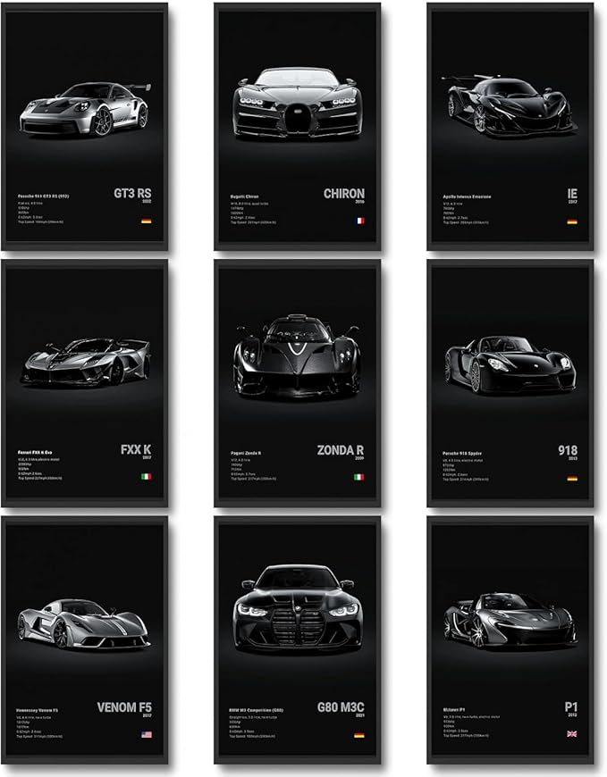 8 Juegos en PlayStation Plus para Abril 9 61WScMty0UL. AC SX679 CSLGQGV Car Poster Vintage Racing Car Wall Art Supercar Canvas Prints Painting For Men Room Pictures Guys Dorm Room Aesthetics Decor Bedroom Office (Unframed,8×10inch,9pcs) black