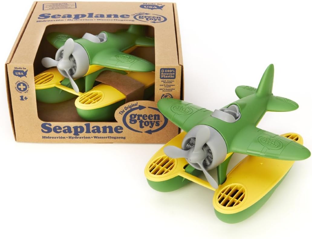 Green toys seaplane in green color bpa free phthalate free floatplane for  improving pincers grip toys and games x x inches