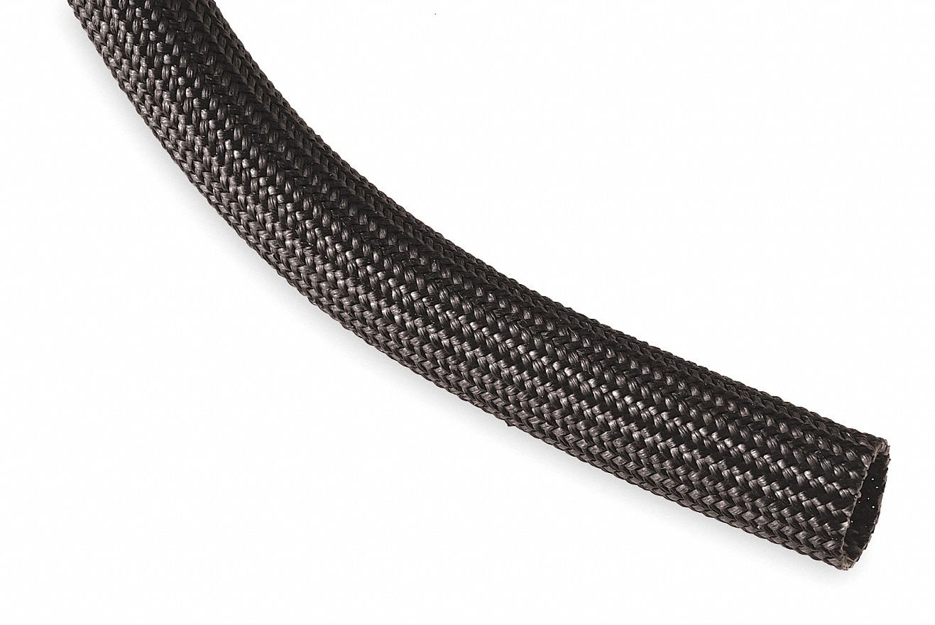 Sleeving, 1.000 in, 10 Ft, Black