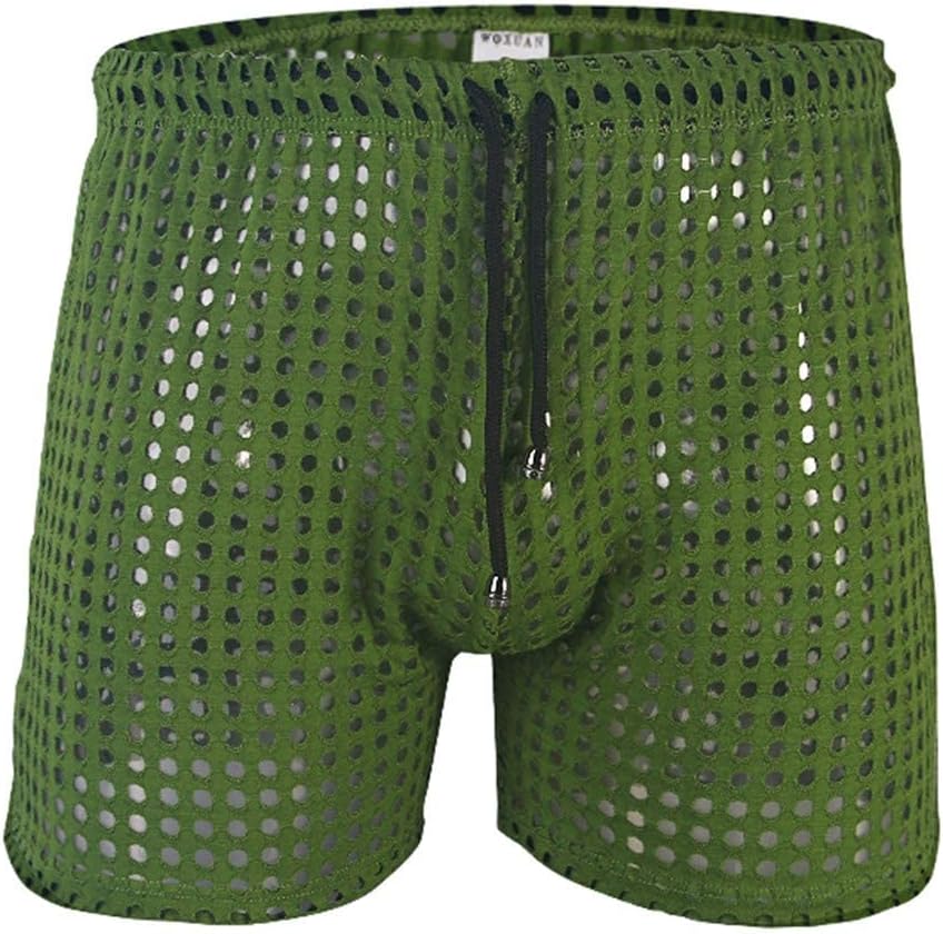 YUFEIDA Mens Hollow Openwork Drawstring Lounge Underwear Boxer Shorts Loose Bikini Trunks Multi Color - Image 6