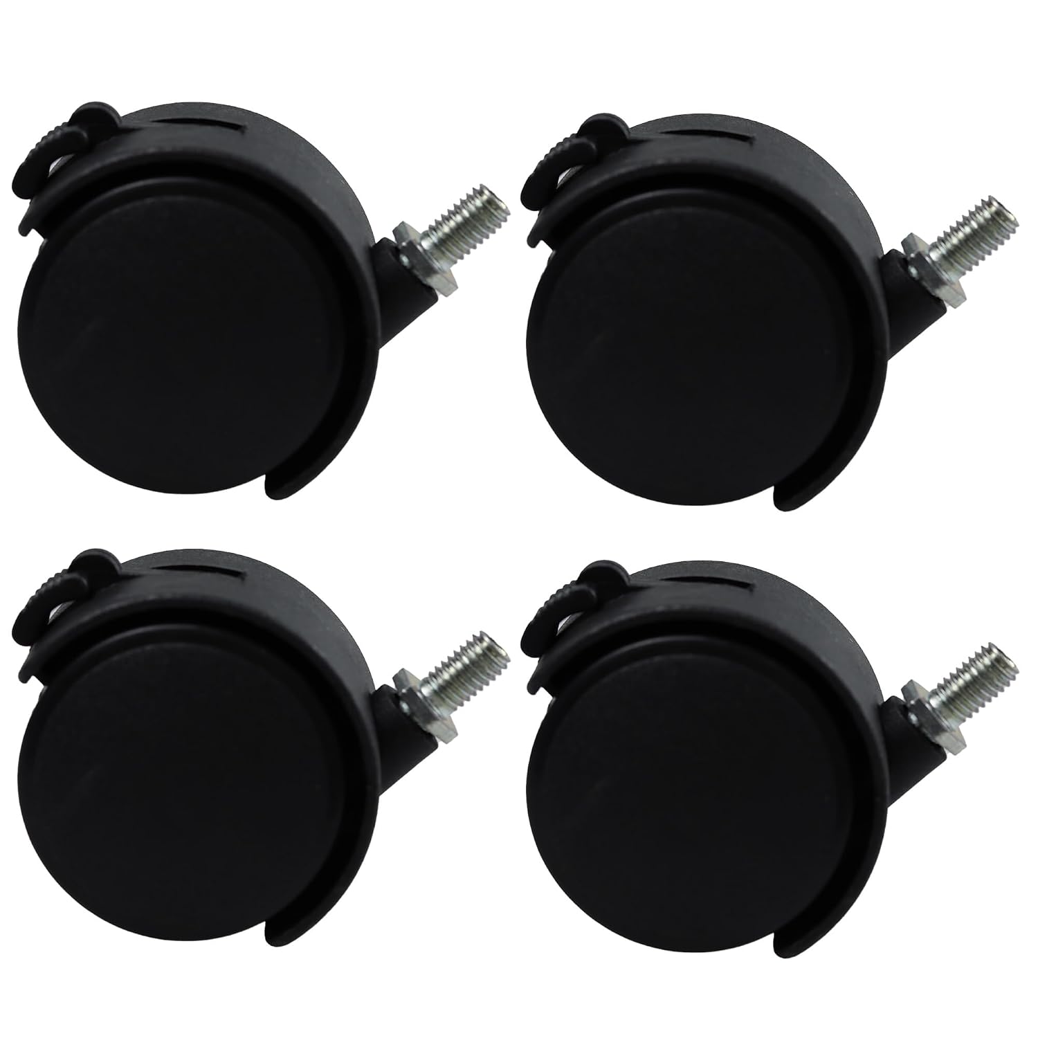 4Pcs 1.5inch Universal Wheels with Brakes,which can be for Various Applications, Including Office Chairs, Furniture, toolboxes and Industrial Equipment.
