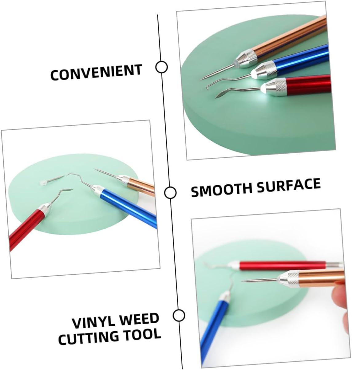 DOITOOL 5sets Vinyl Weeding Tool Kit Built Light Engraving Accessories for Creative Projects Needles