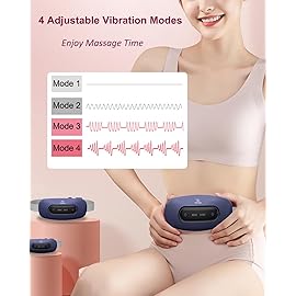 Electric Heating Pad,Portable Cordless Menstrual Heating Pad with 4 Heat Levels and 4 Massage Modes, Fast Large Heating Belly Wrap Belt(Navy Blue)