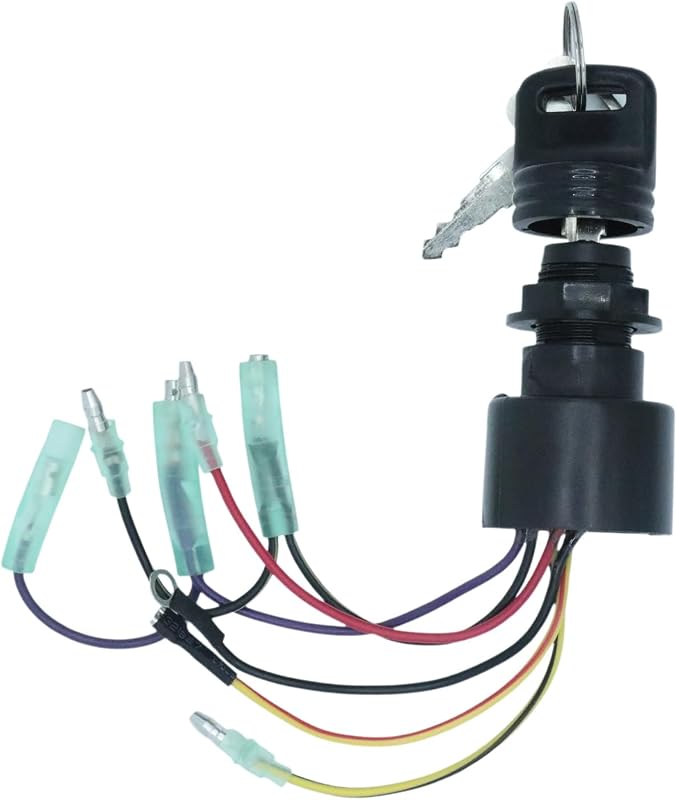 Boat Ignition Switch with Key for Mer-cury Mariner #87-17009A2 87-17009A5 | for Mercury Mariner Outboard Motor Control Box with 2 Keys 3 Position 6 Wire - Replace Mer-cury Ignition Switch #MP41070