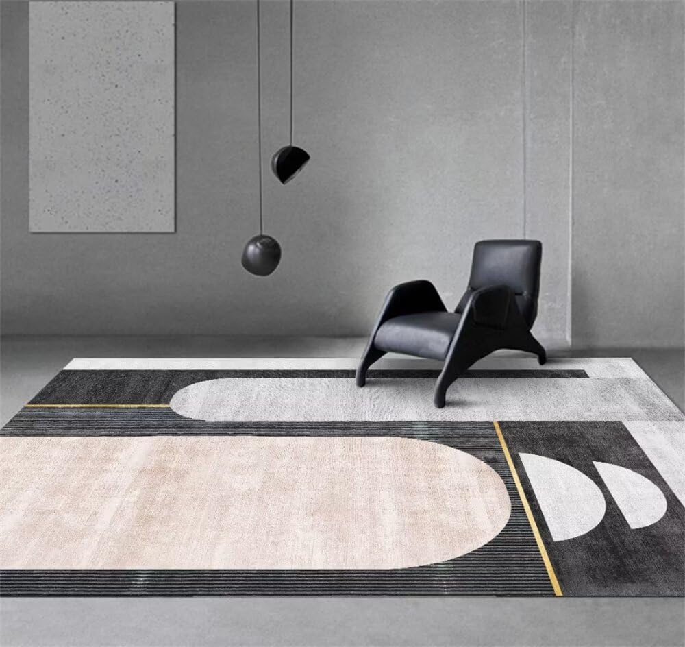 Vorleger Teppich Bodenbelag Büroteppich grau rechteckig geometrisches Design Sofa Verschleißfestigkeit Kleiner Waschbar 80X160CM