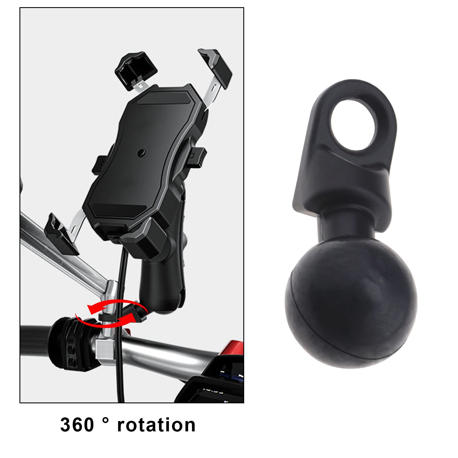 FANAUE Base De Montage à Bille D'un Pouce En Alliage D'aluminium, Compatible Avec RAM Mounts. Convient Pour Une Fixation Sur Un Trou De Vis De 10mm Du Rétroviseur