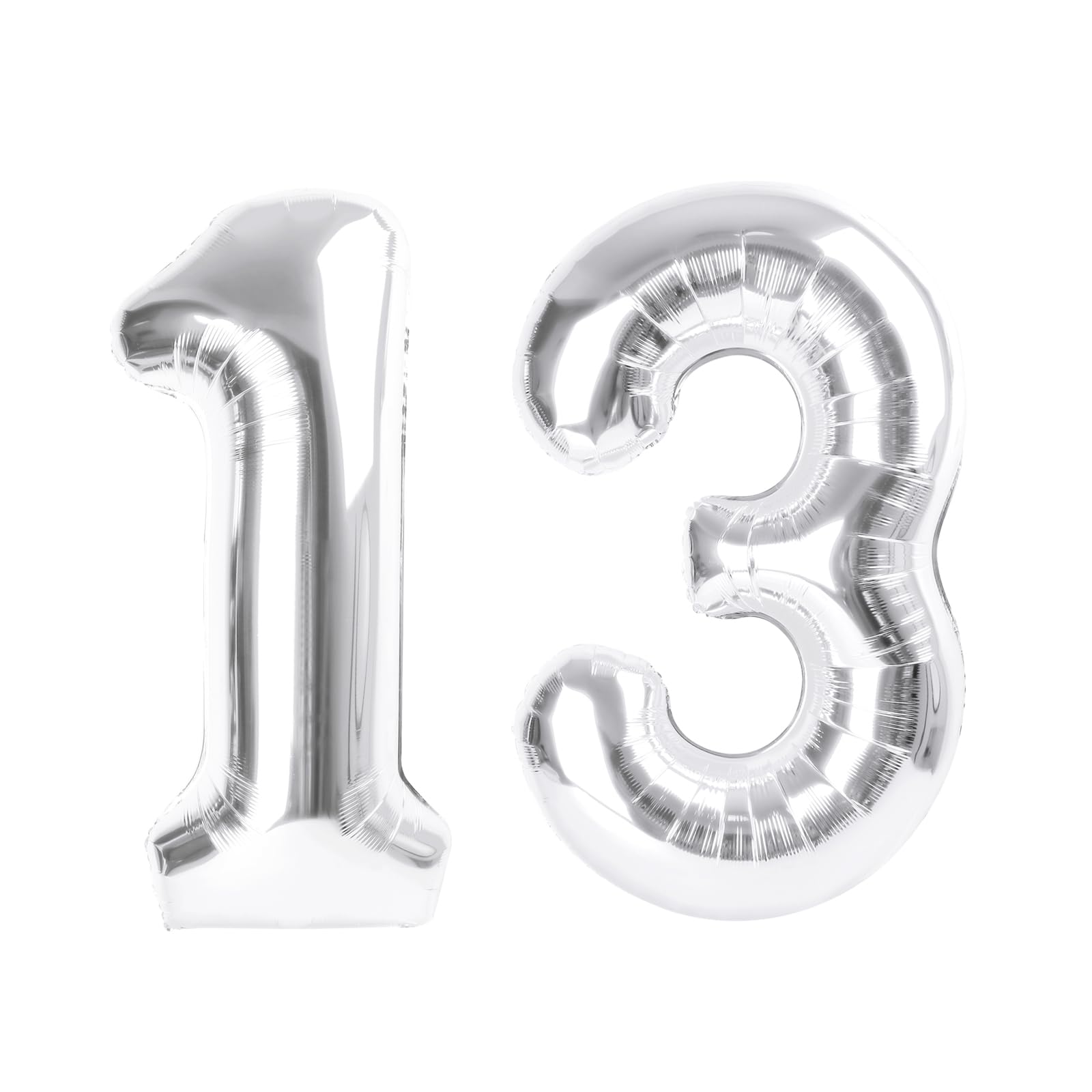 Number Balloons 13 Balloon Silver for 13 31 Birthday Decorations, 40 inch