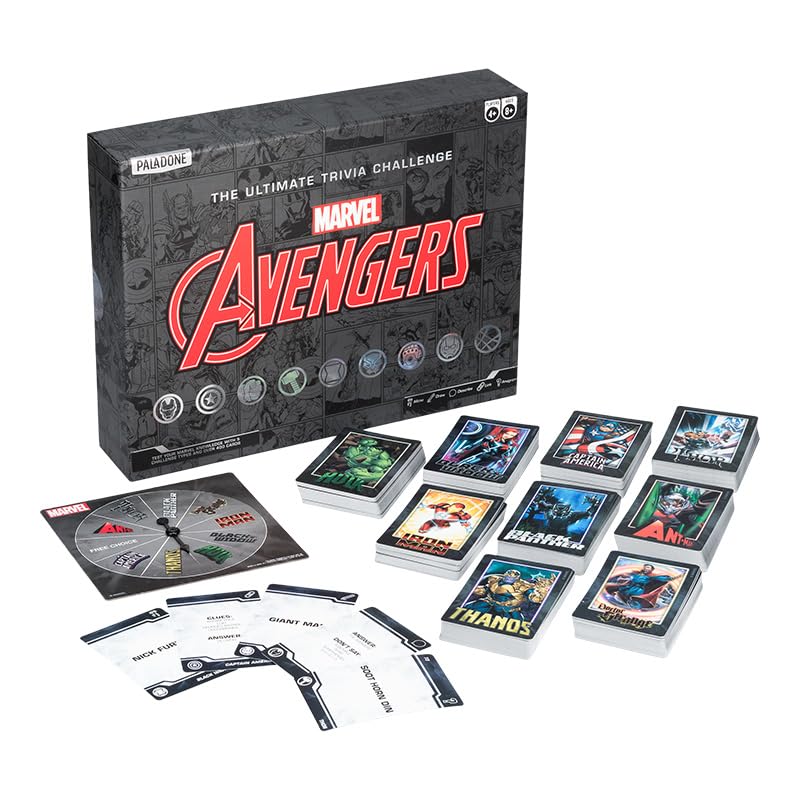 No Marvel Avengers Ultimate Trivia Challenge - Officially Licensed Disney Merchandise, 400 Cards Included, Exciting Game for Friends for Superhero Fans | Paladone