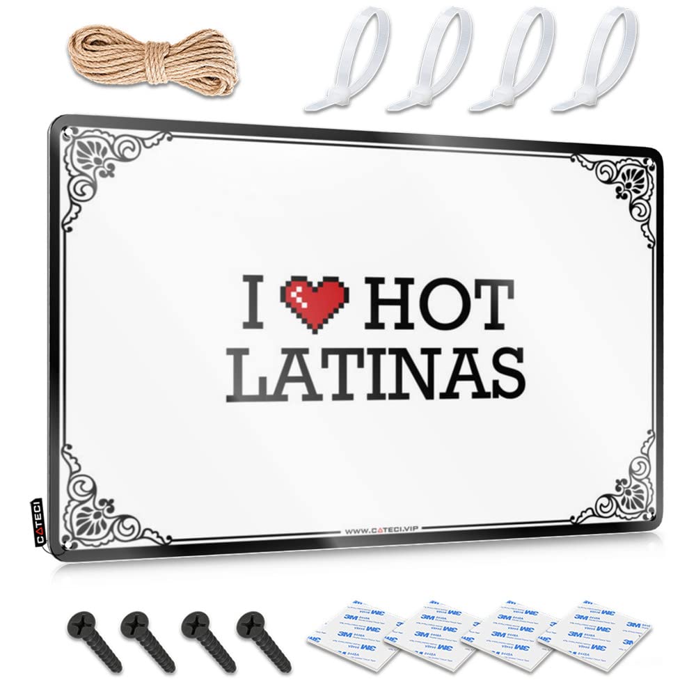 I Love Hot Latinas Reusable Rustic - Van Decor Wall Art Decoration(20X30CM)