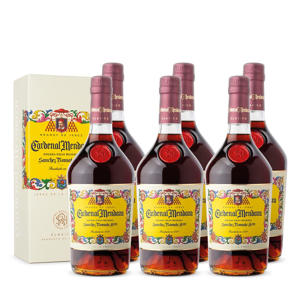 Cardenal Mendoza Clásico Solera Gran Reserva, Brandy de Jerez (6x0,7l) 40% vol-In edler Geschenkverpackung - 15 Jahre im Solera-System gereift, außergewöhnliche Geschmackstiefe