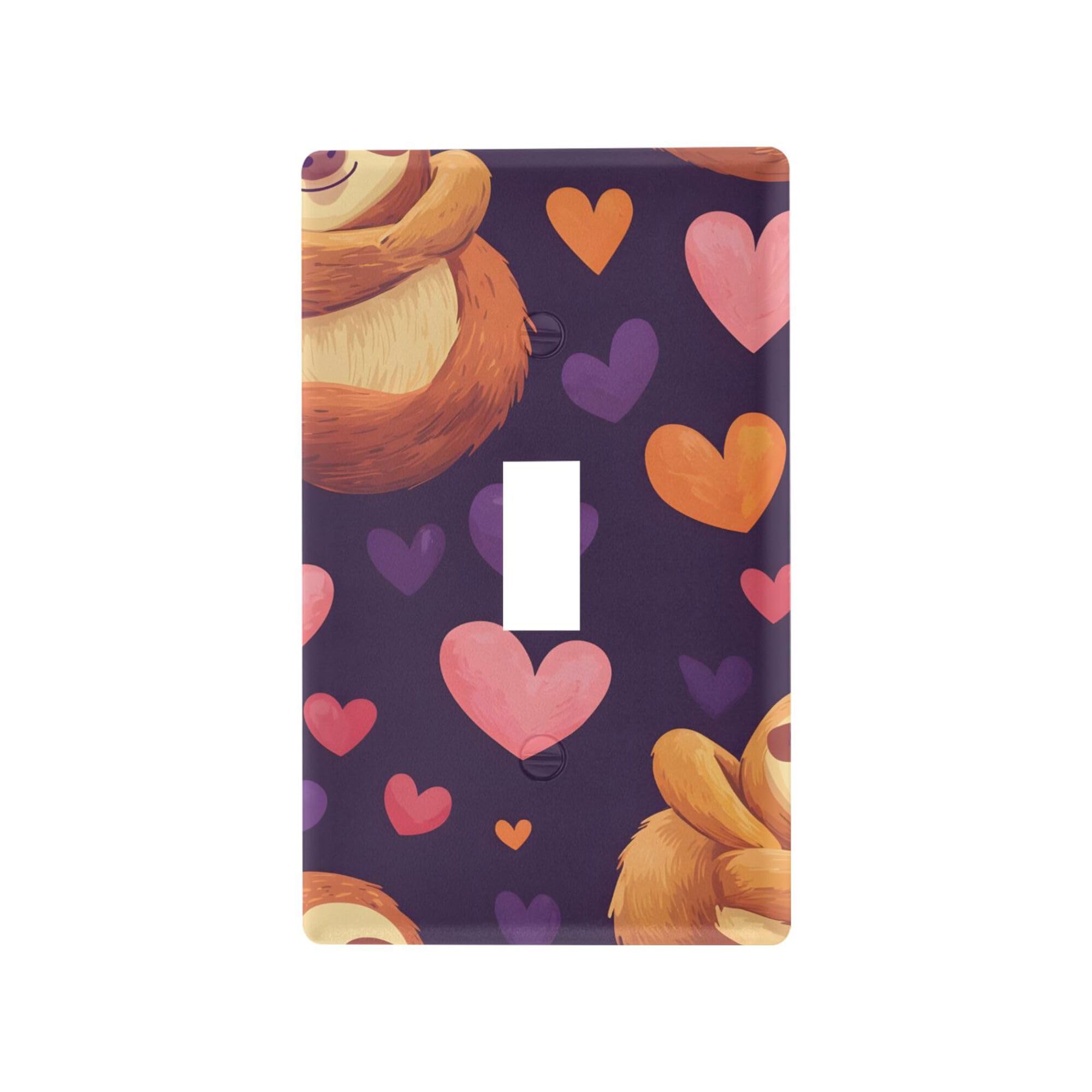 xigua Toggle Switch Wallplate Cartoon Sloth Switch Wall Plate Cover,Decorative Outlet Cover Switch Cover for Home Office Bedroom 4.53