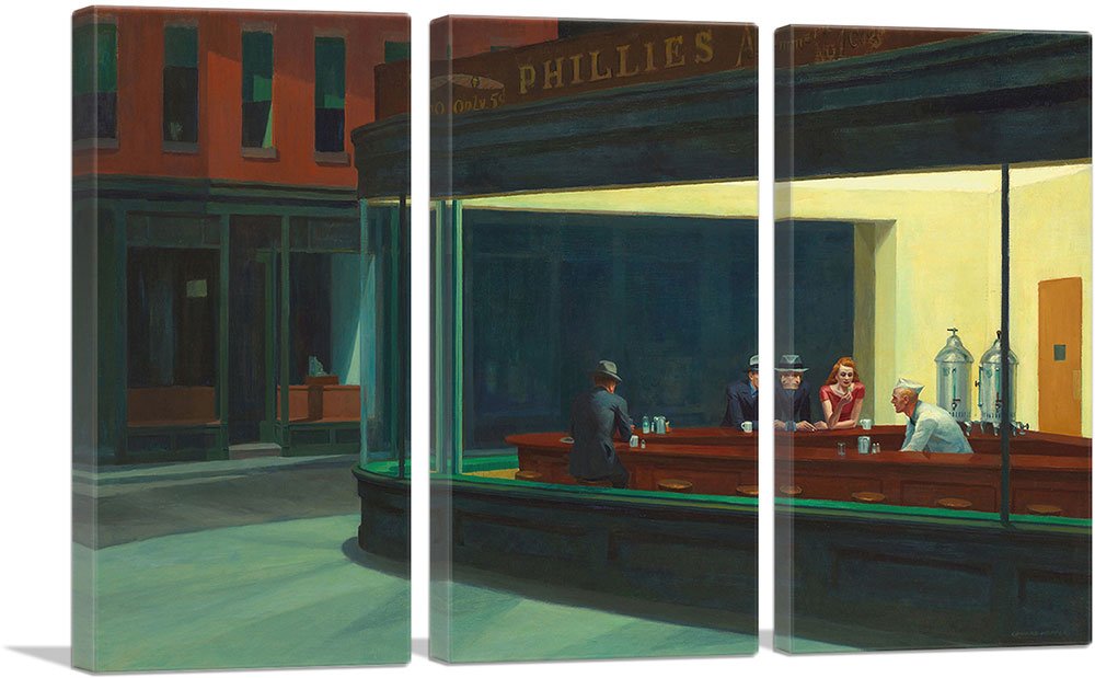 Amazon.co.jp: ARTCANVAS Nighthawks 1942 キャンバスアートプリント