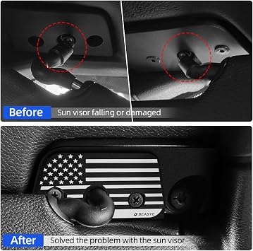 Sun Visor Repair Kit, Aluminum Alloy Sun Visor Clips for Jeep Wrangler JK 2018, JL 2018-2023, 2020-2023 Gladiator, Upgrade Visor Repair Kit, Car Visor Accessories, Used for Repairs Sagging Sun Visor