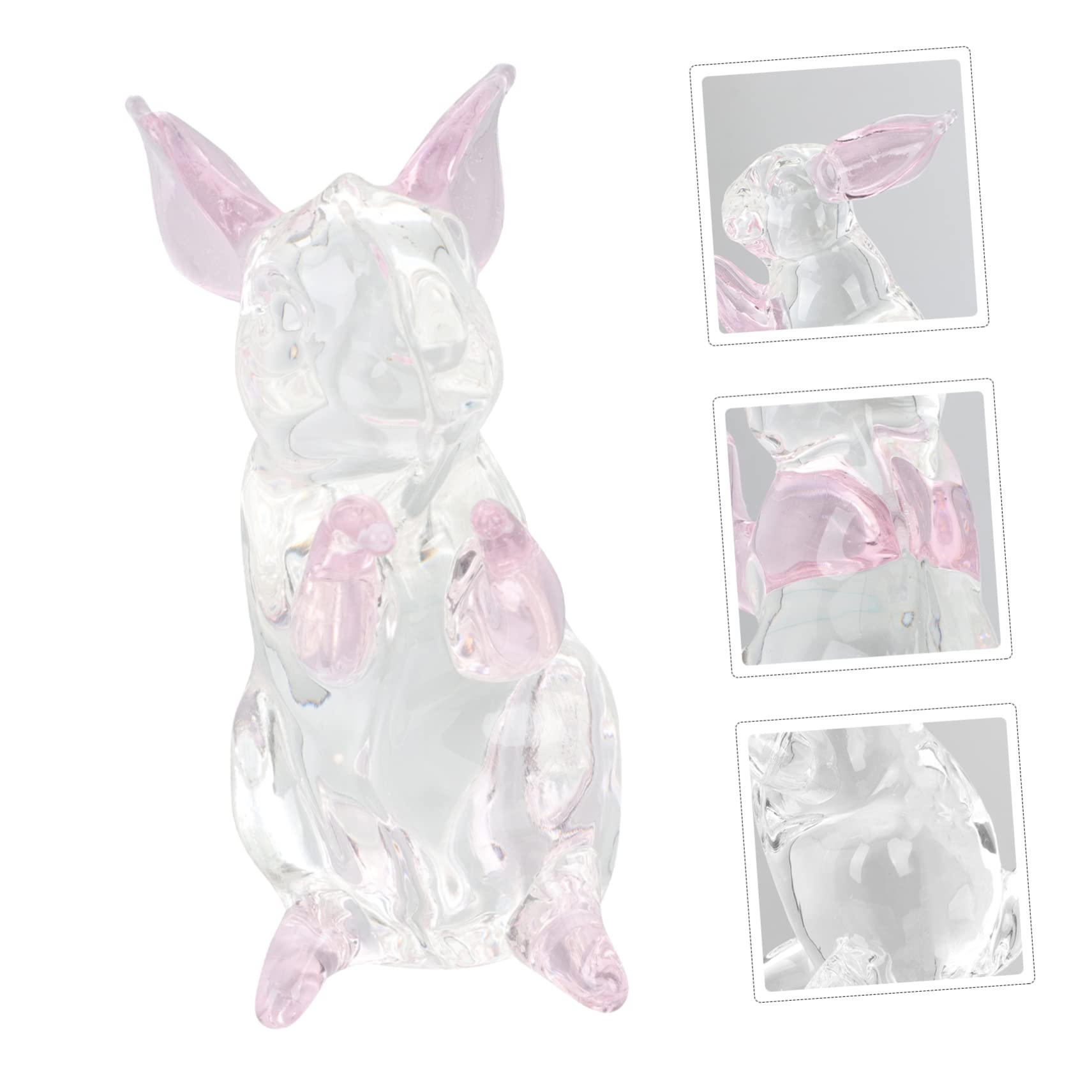 Ciieeo 4 Stück Glasverzierung Flippiges Kaninchen Heu Gozilla x Hasenzubehör Gefüllter Hasenplüsch Kaninchendekoration Meerschweinchen Schloss Tierfiguren Für Kleinkinder Rosa