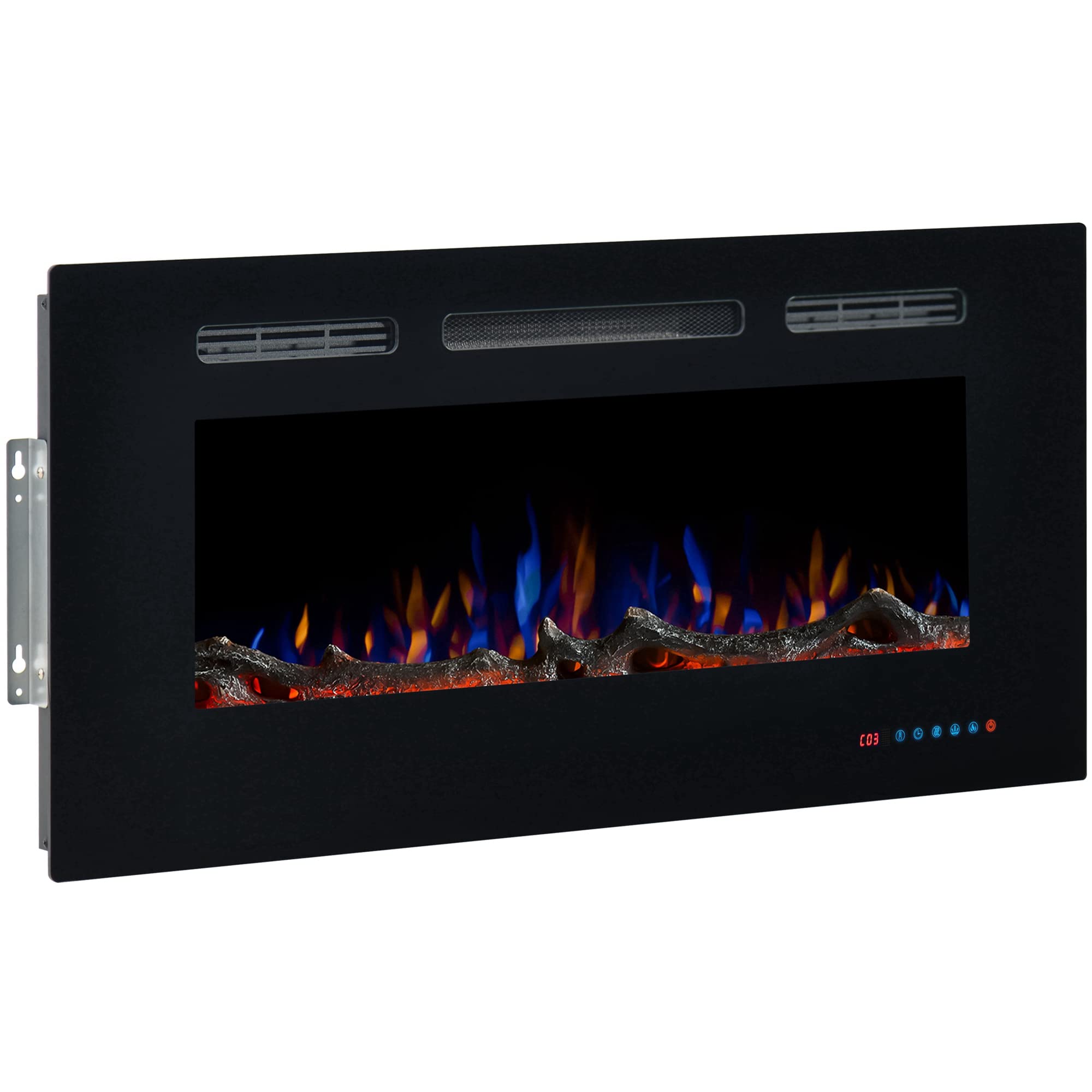 Buy BTM LED Fireplace Heater, 107cm /42" inWall Recessed ed Electric
