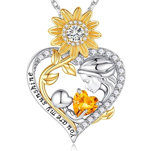Iefil Gifts for New Mom - 925 Sterling Silver Sunflower