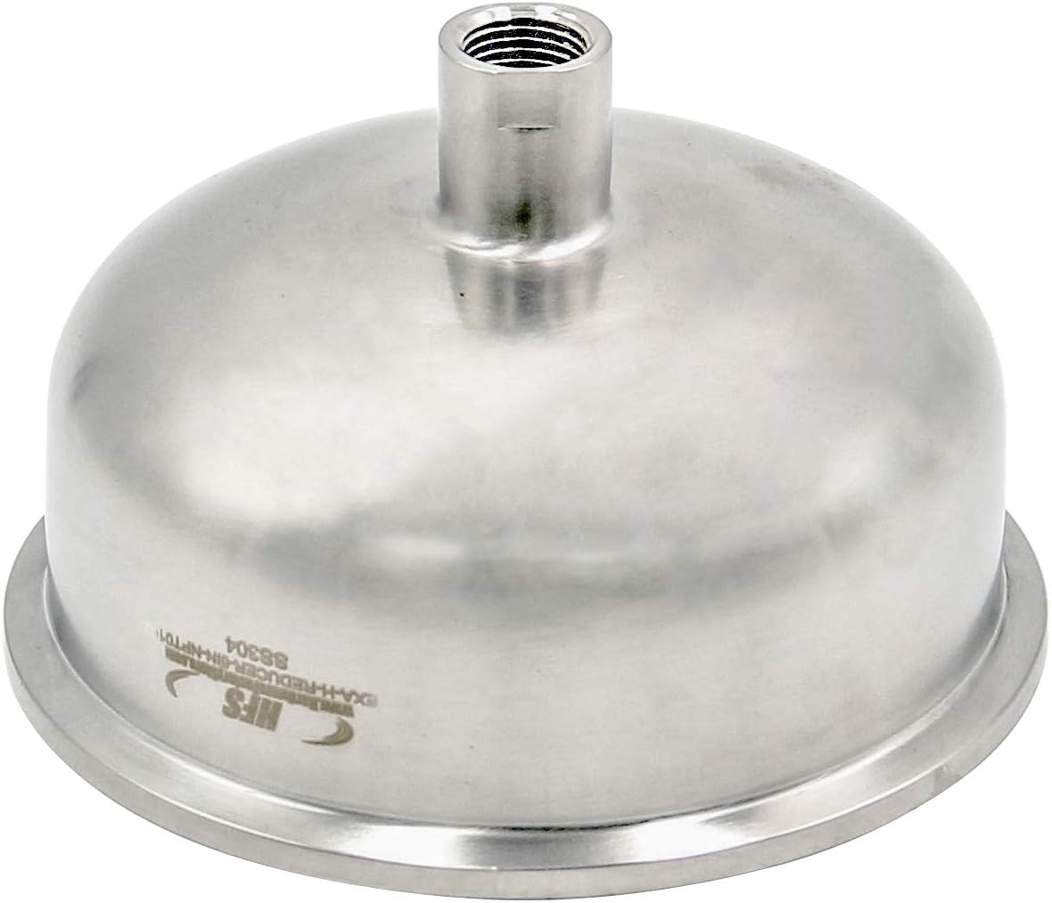 HFS(R) 6" Tri Clamp x 1/2" NPT Female Hemispherical Bowl Reducer Stainless Steel 304 (6" TC - 1/2" FNPT)