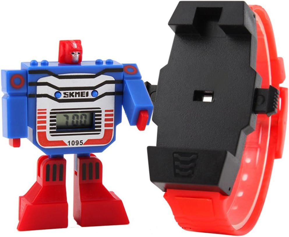 – KId's Unique Robot Digital Quartz LED Display Watches Red