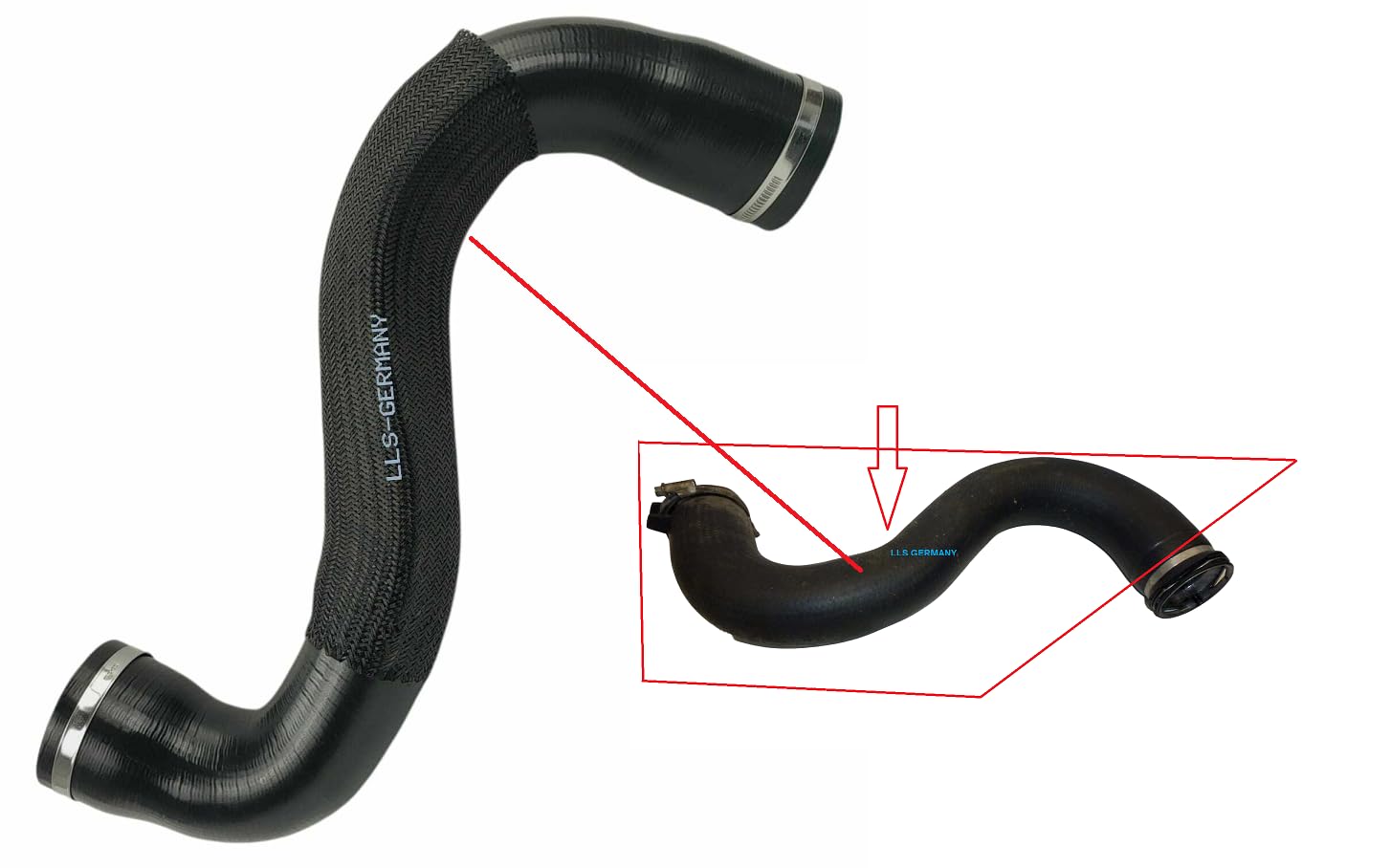 LLS-GERMANY Tubo dell'aria di carica turbo compatibile con Citroen C8 (EA, EB), 2.2 HDi, 128 CV, 163 CV, 170 CV, 0382LF, 0382.LF