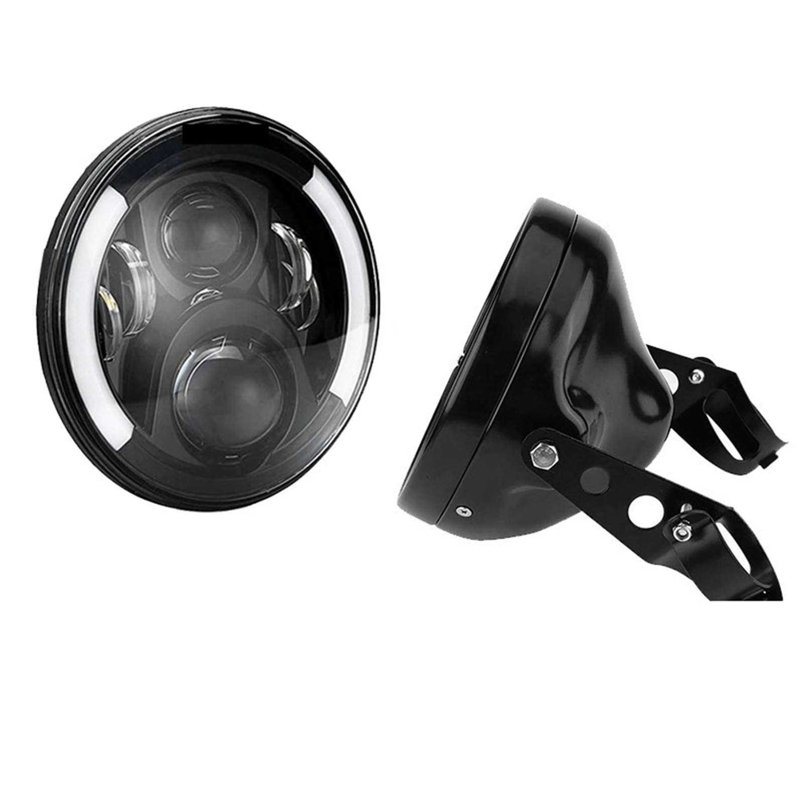 Dirt Bike przednie światła Reflektory motocyklowe 7-calowy reflektor motocyklowy o mocy 60 W z reflektorem LED z kątem oka i 7-calowym pierścieniem wykończeniowym obudowy łyżki.
