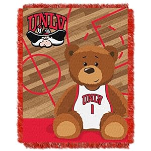 Northwest Officially Licensed NCAA UNLV Rebels “Half Court” Woven Jacquard Baby Throw Blanket, 36″ x 46″, Multi Color